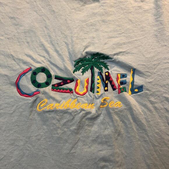 Men’s Light Blue Cozumel Embroidered Tee | Small - Picture 3 of 3
